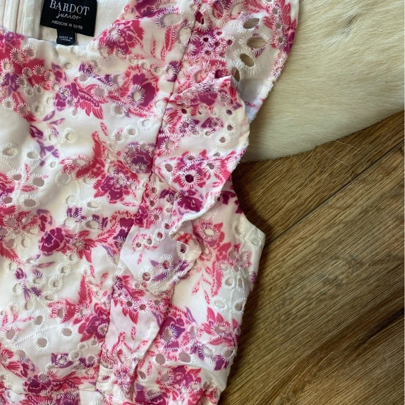 pink and white floral patterned Bardot Junior Kids dress - Picture 6 of 9